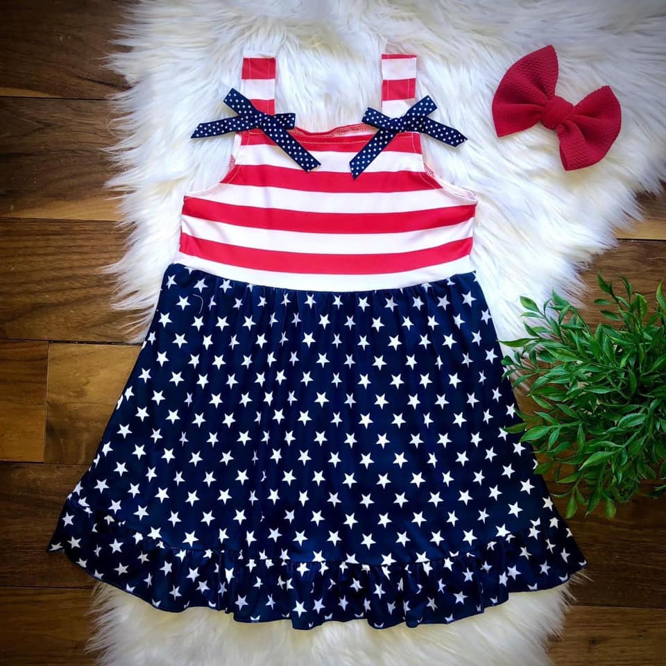 Stars and Strips Bow Dress