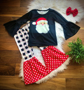 Buffalo Plaid Santa Bell Pant Set