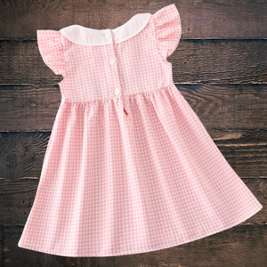 Patriotic Plaid Smocked Ruffle Dress