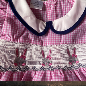 Pink Plaid Easter Smock Romper