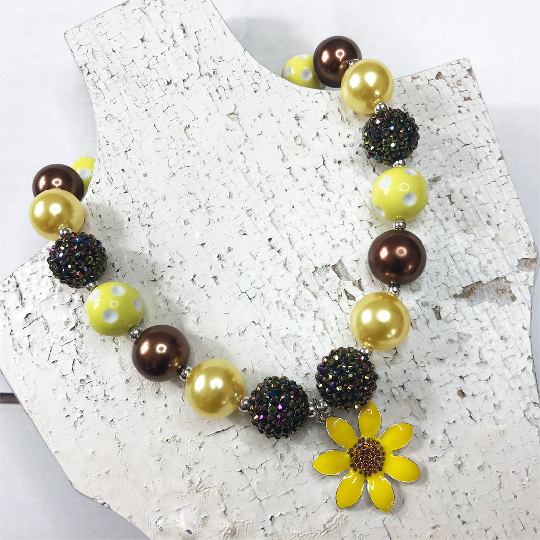 Sunflower bubble necklace