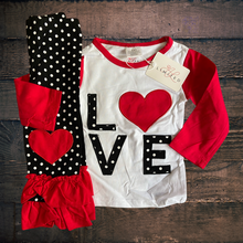 Load image into Gallery viewer, AL LIMITED: “Love” T-Shirt and Ruffles Pant Set
