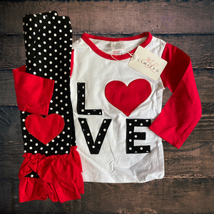 AL LIMITED: “Love” T-Shirt and Ruffles Pant Set