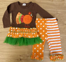 Load image into Gallery viewer, Turkey Tutu Poka Dot Pant Set
