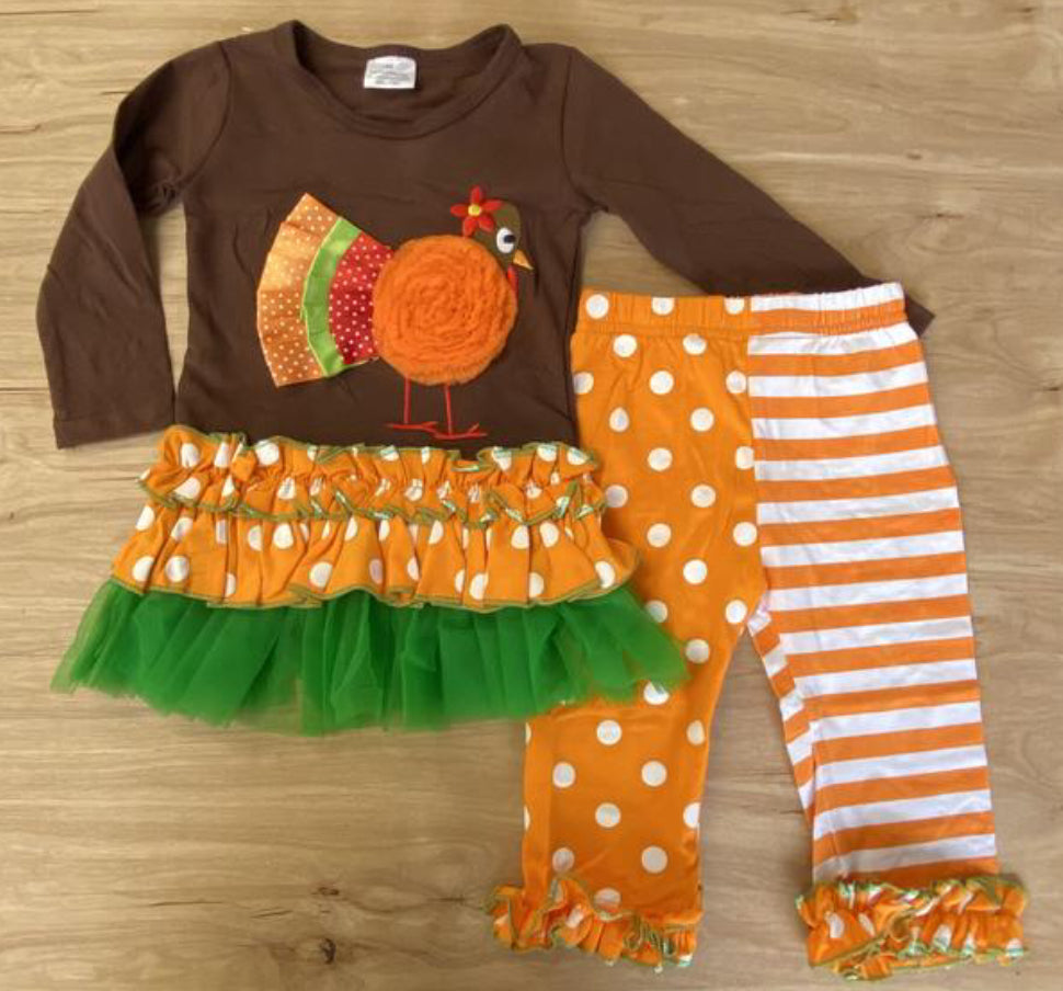 Turkey Tutu Poka Dot Pant Set