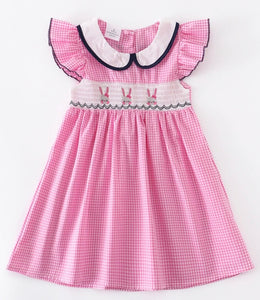 Pink Plaid Easter Smock Dress