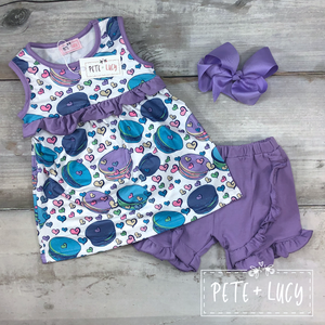 Purple Macaroon Short Set