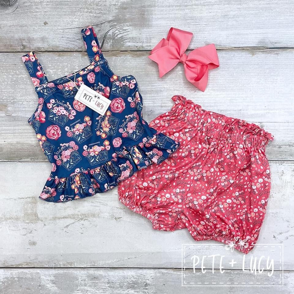 Antique Floral Short Set