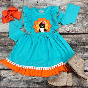 Teal Turkey Dress