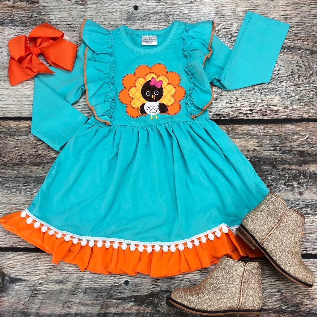 Teal Turkey Dress