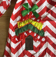 Load image into Gallery viewer, Red &amp; White Chevron Tree Dress
