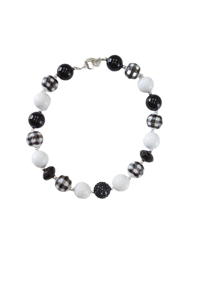 Black Plaid Bubble Necklace