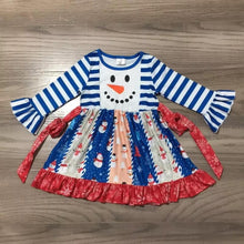 Load image into Gallery viewer, Snowman Holiday Dress w/ Bow
